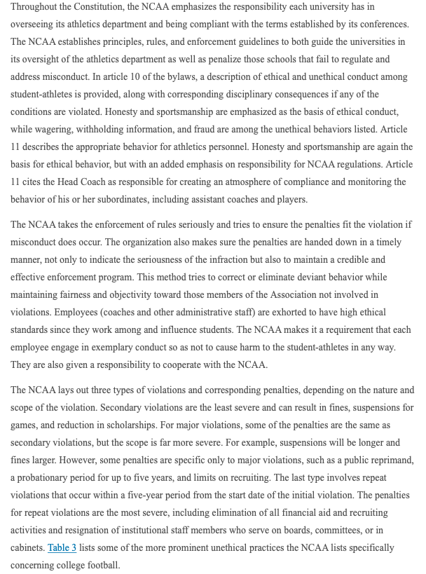 significant amount of sports revenue coming from their football programs. Within the