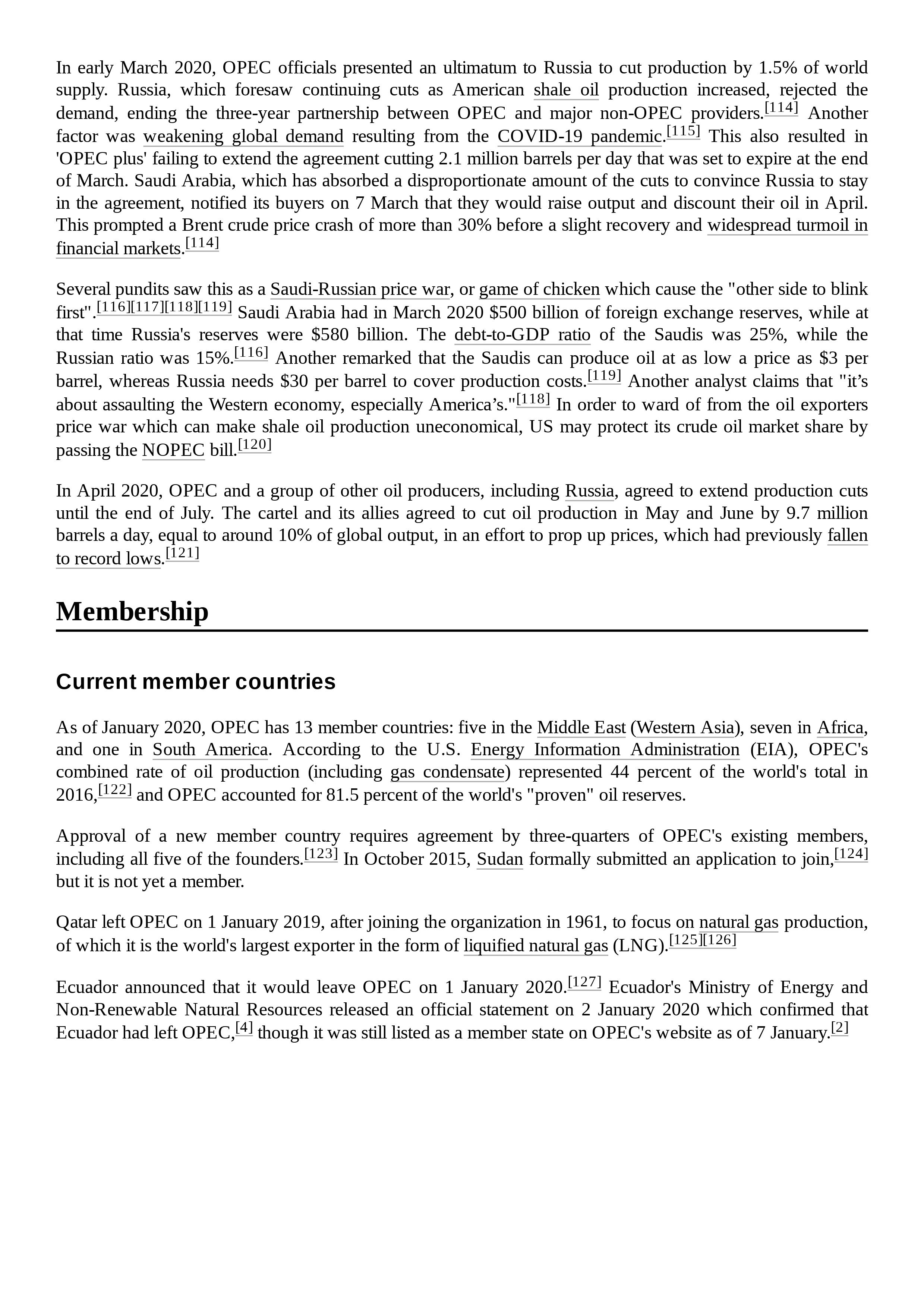 giving OPEC a major influence on global oil prices that were previously