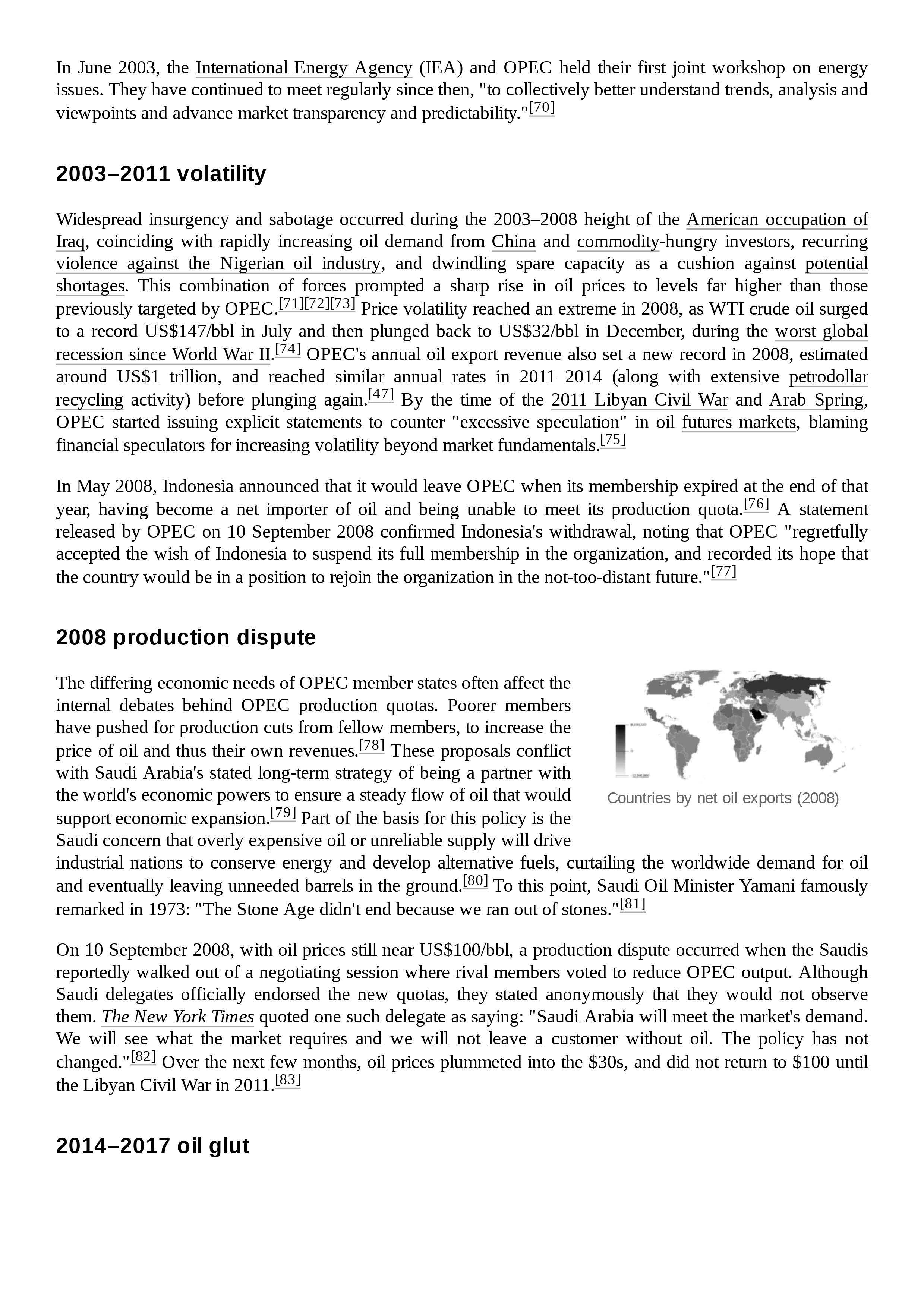 Congo, Saudi Arabia (the De Congo facto leader), the United Arab Emirates