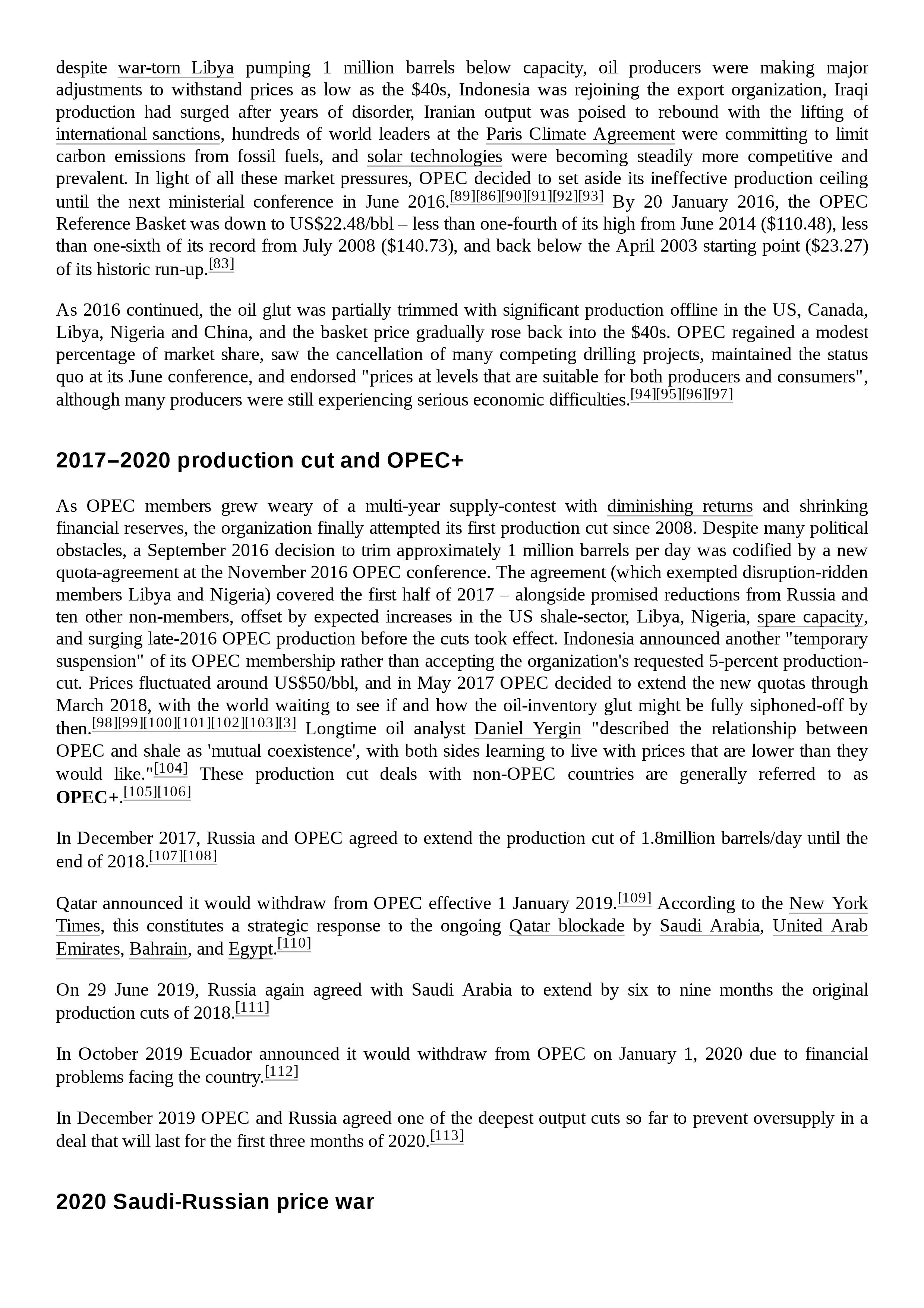 Qatar. 181 Iran* Iraq* The formation of OPEC marked a turning point