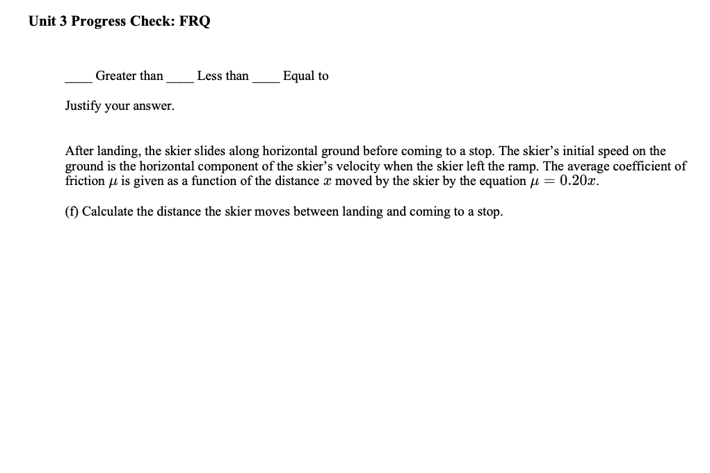 part of the question. The parts within the question may not have