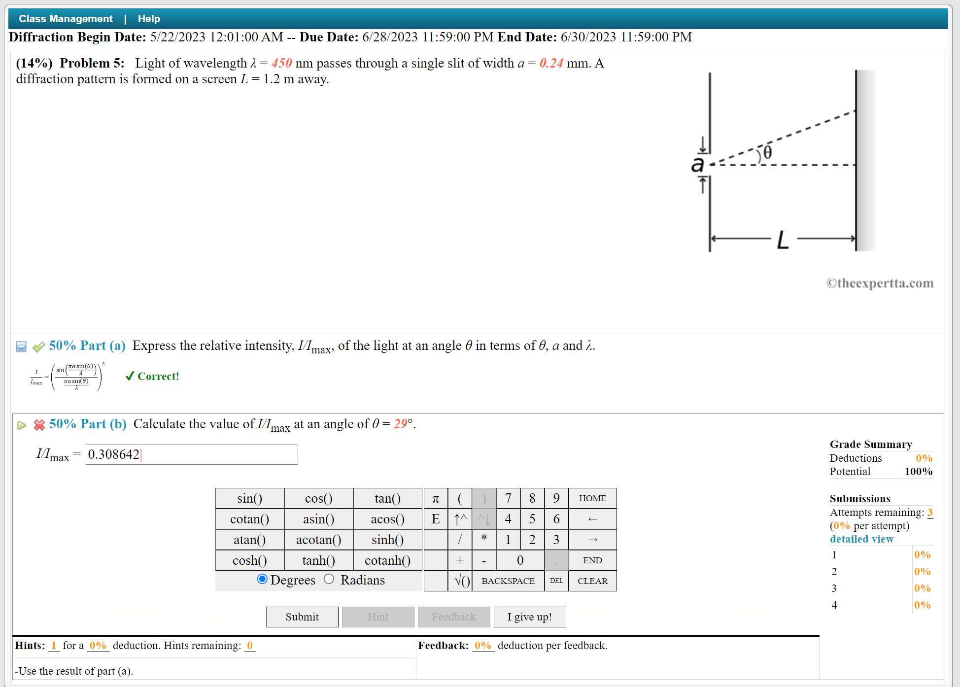 Class Management | Help Diffraction Begin Date: 5/22/2023 12:01:00 AM --