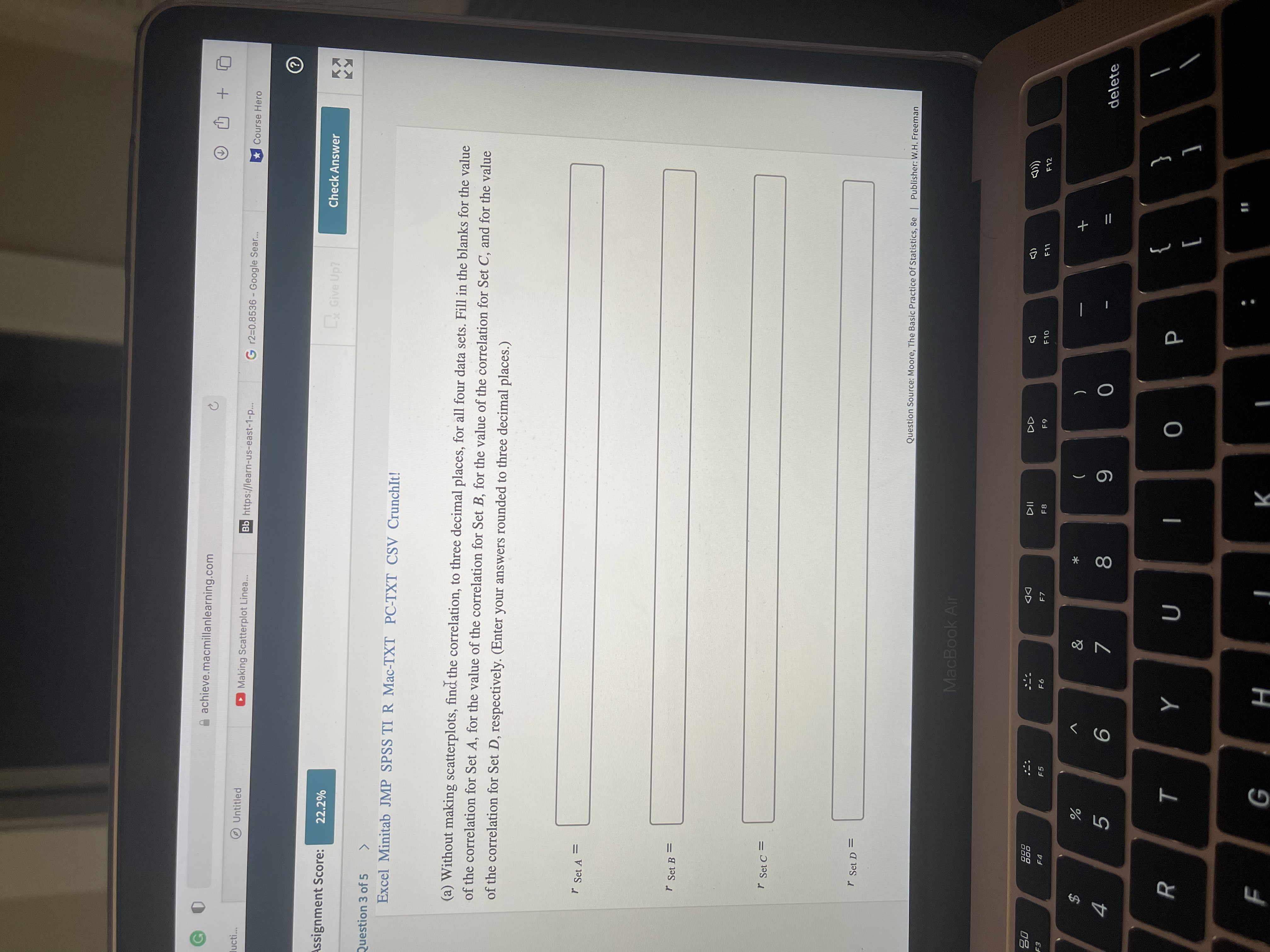  G 0 achieve.macmillanlearning.com cti.. Untitled Making Scatterplot Linea. Bb https://learn-us-east-1-p.. G