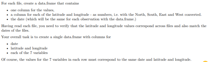 single data.frame, first verifying that the values from the files correspond to