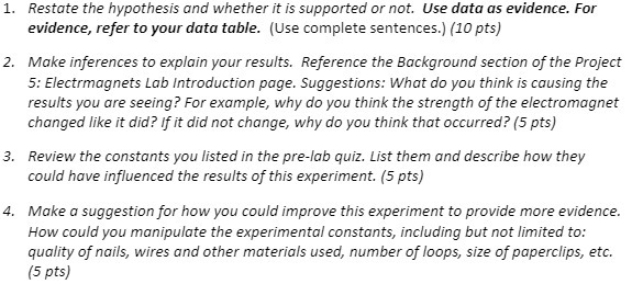 1. Restate the hypothesis and whether it is supported or not.