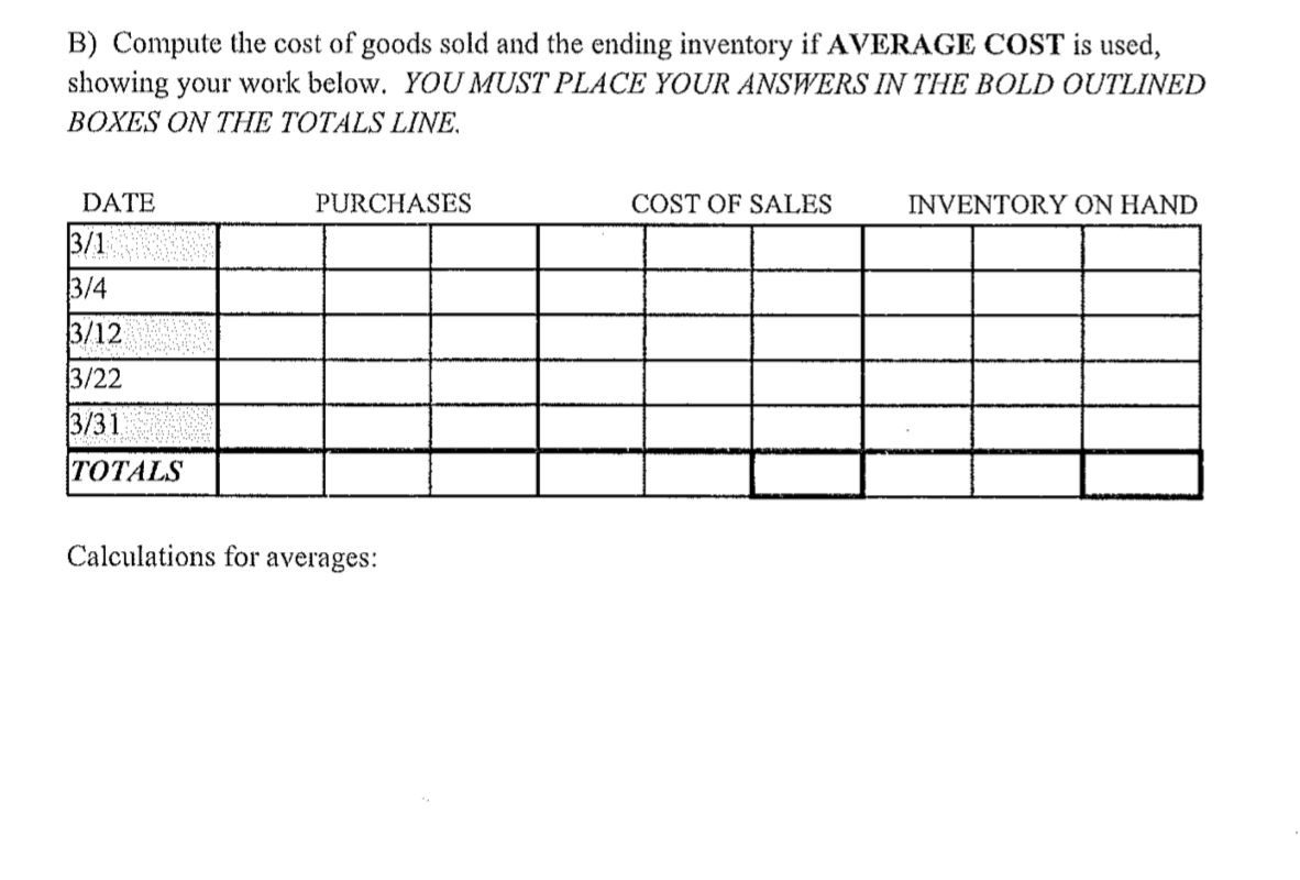 it. Thank you so much. B) Compute the cost of goods sold