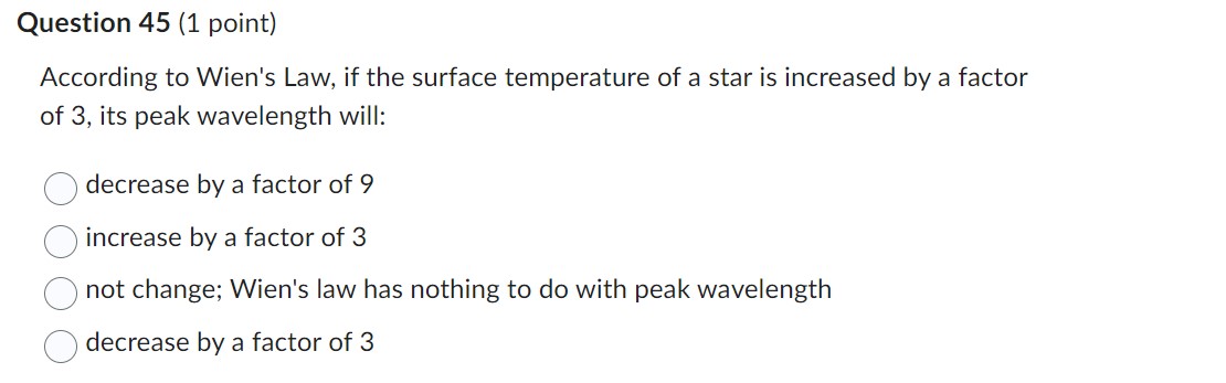 thin outer layer above the photosphere \\. Question 45 (1 point) According