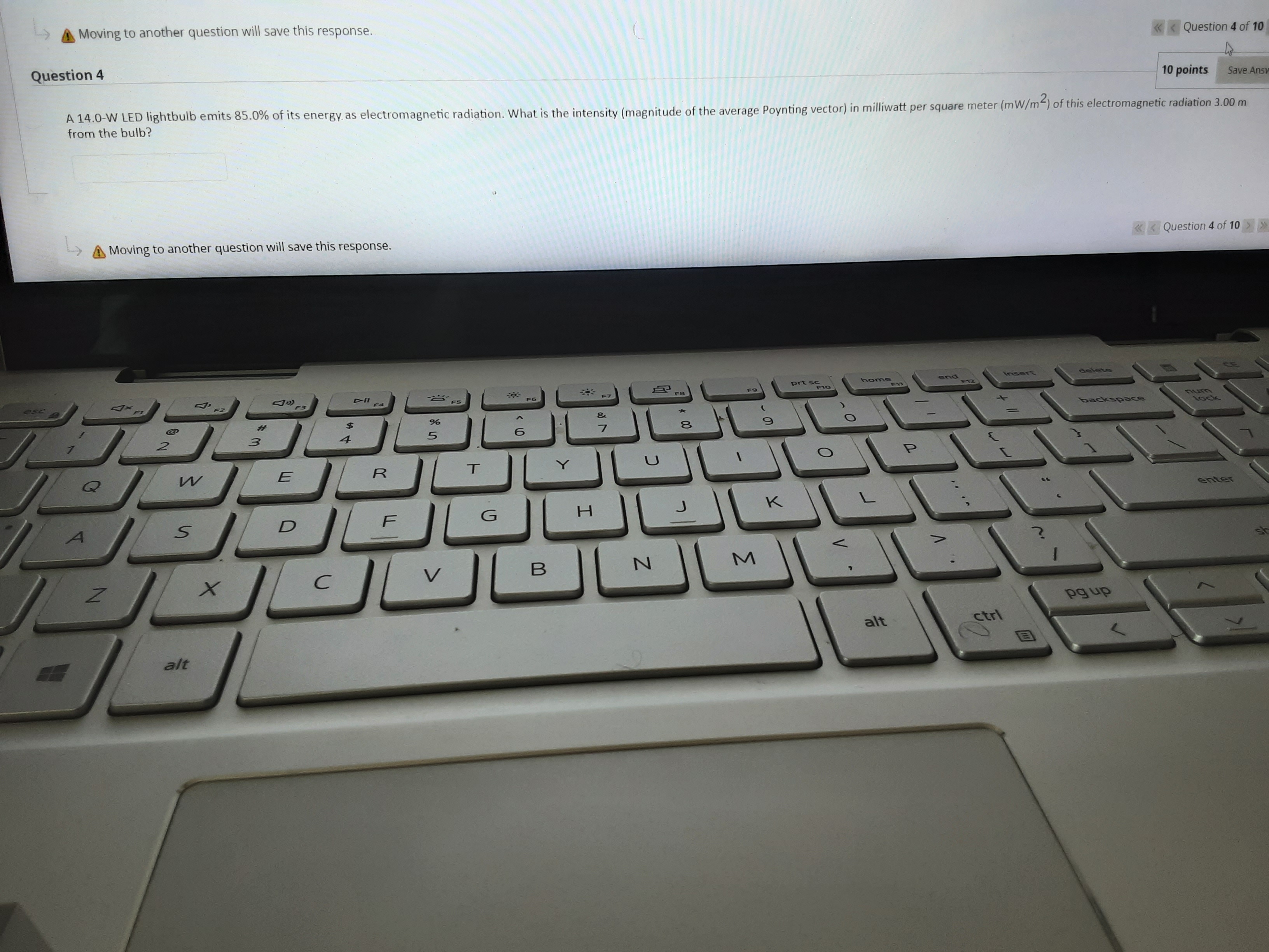 question will save this response. press and delete home D' F2 D"