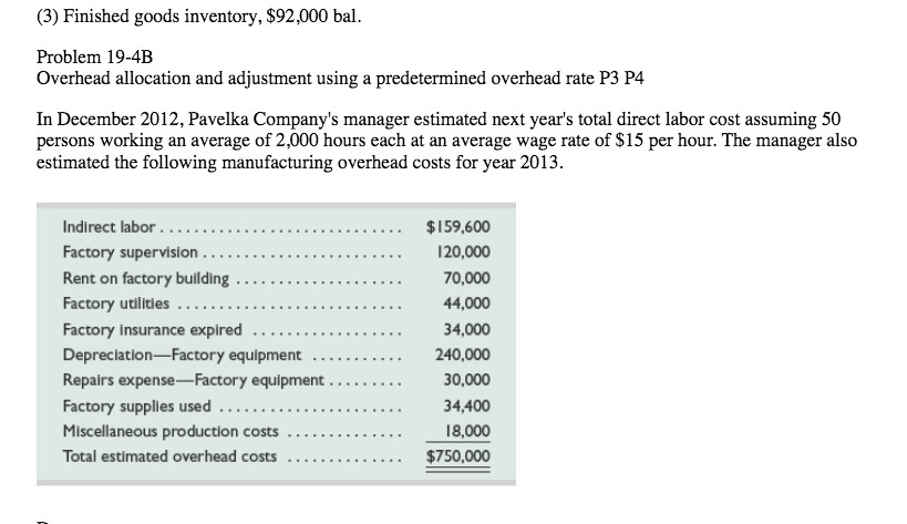 - 4B Overhead allocation and adjustment using a predetermined overhead rate P