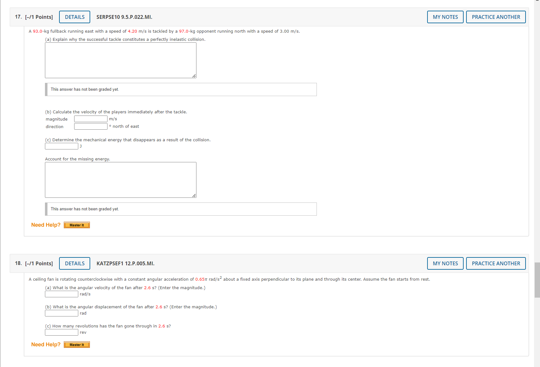 sign of your answer.) m/s 12. [-/0.5 Points] DETAILS KATZPSEF1 10.P.070. MY