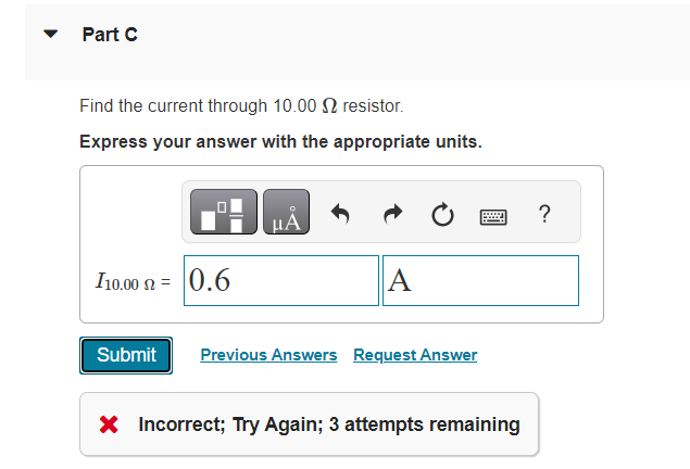 units. EmPO-i? 13.0011: 0.8 A 0 You have already submitted this answer.