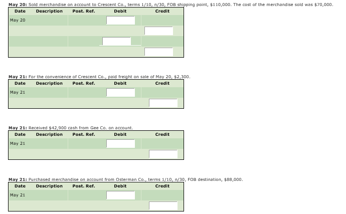 Received $22,300 cash from Halalag Co. on account. Date Description Post. Ref.