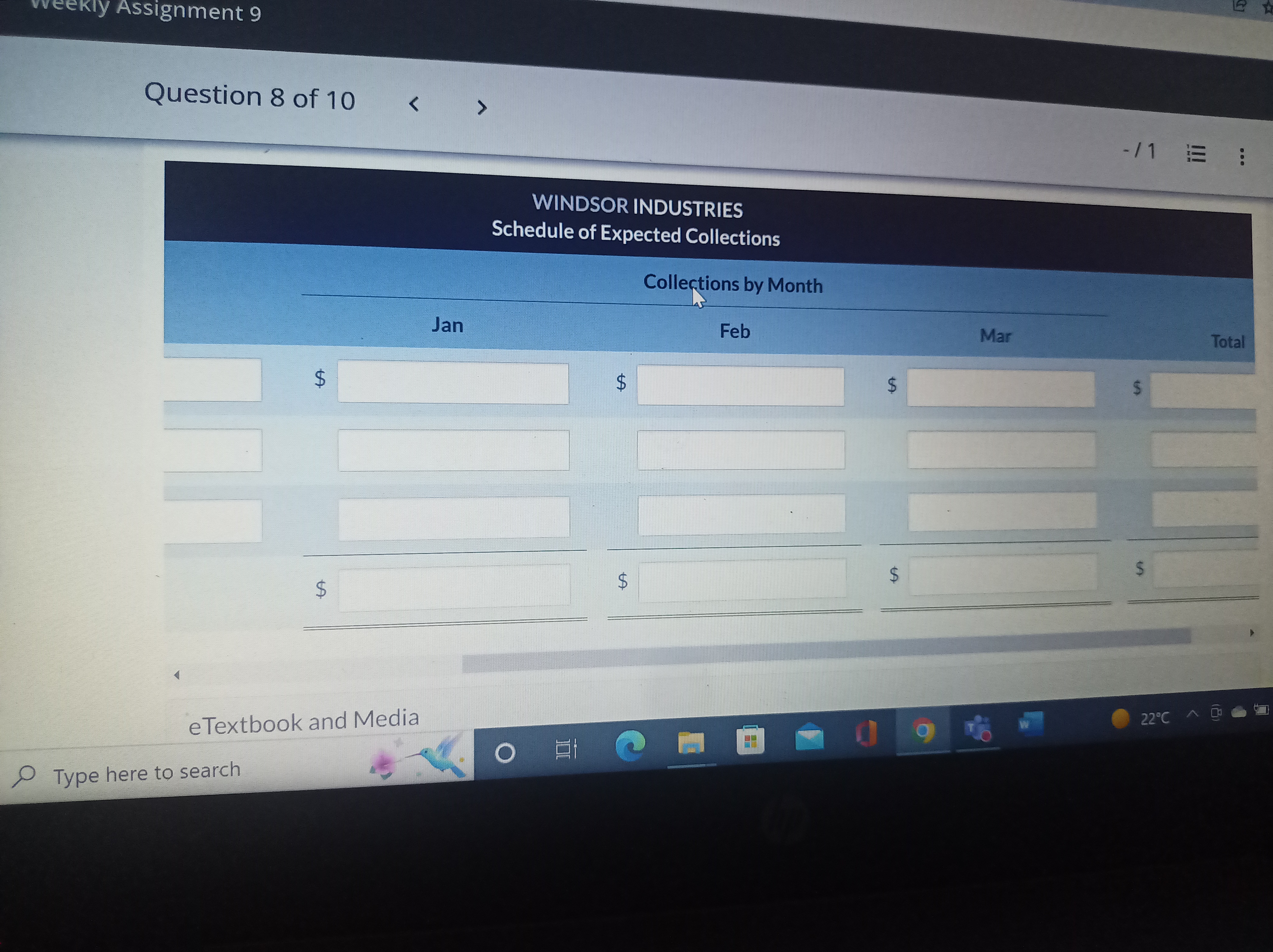projections as reported at the end of the budget period. e Textbook