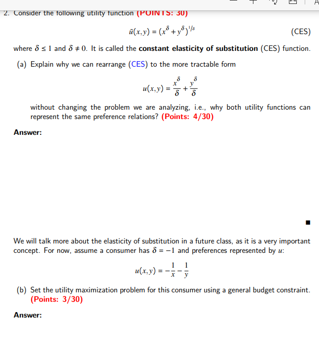 onsl er e owl ng un (CES) where s 1 and O.