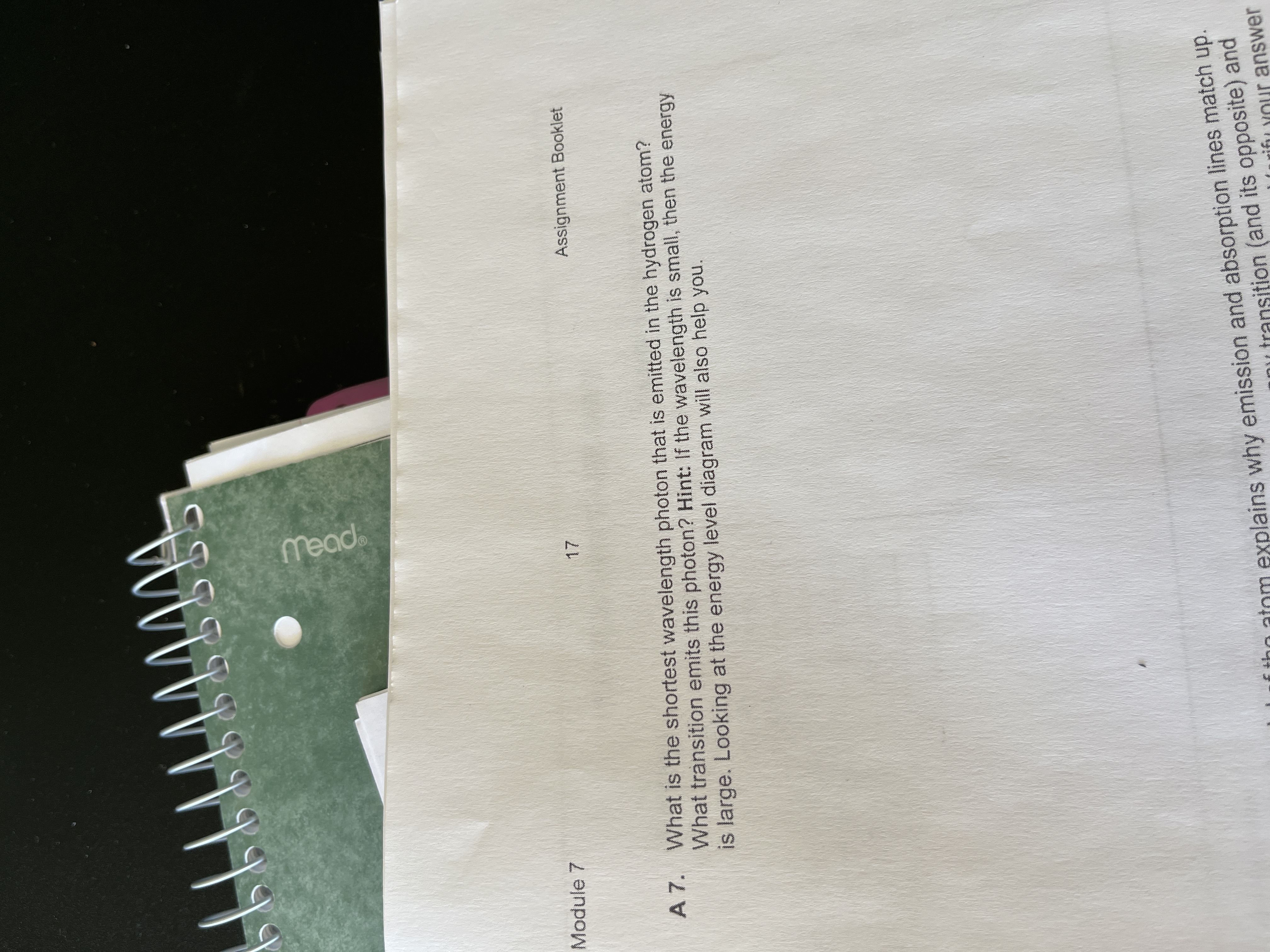  meade Module 7 17 Assignment Booklet A 7. What is the