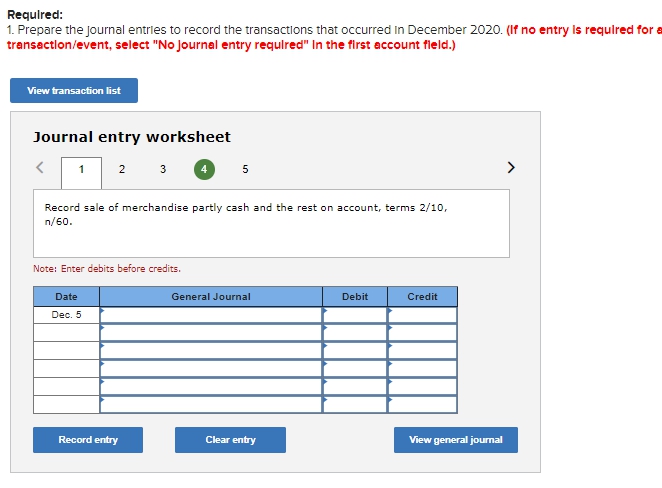 general journal 3. Compute the gross profit percentage and the receivables turnover