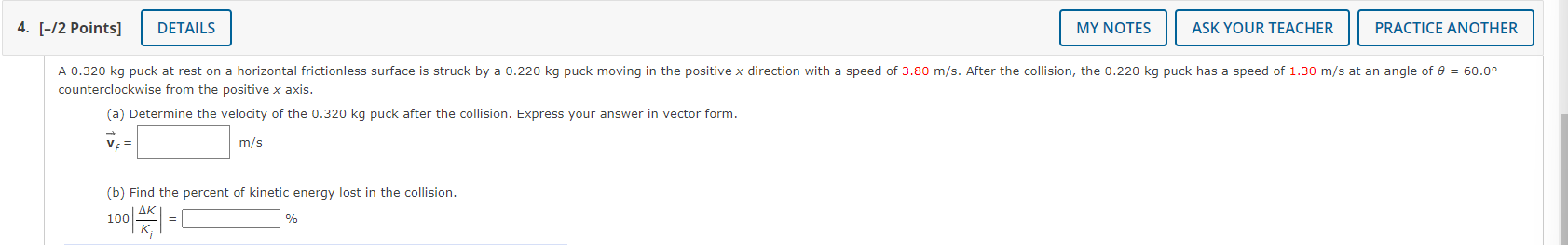 m/s. At the highest point in its flight, the projectile breaks into