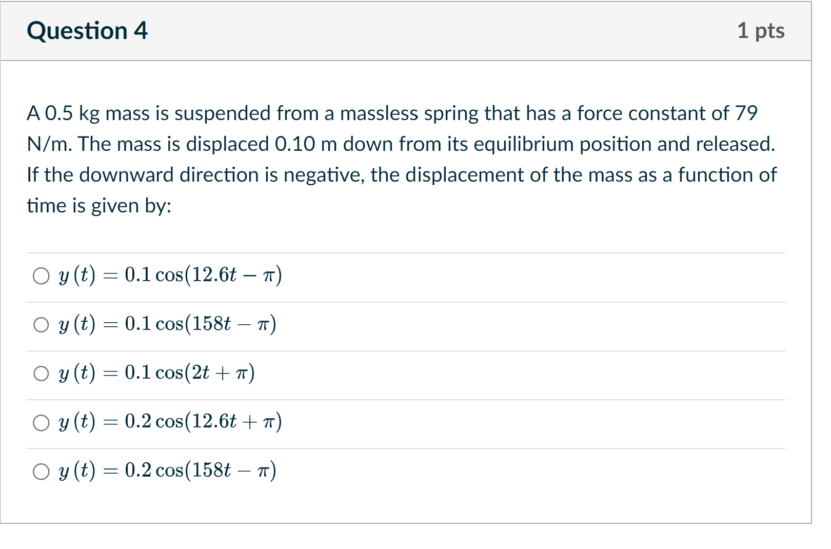 simple harmonic motion according to the equation :13 (t) = %sin (4711
