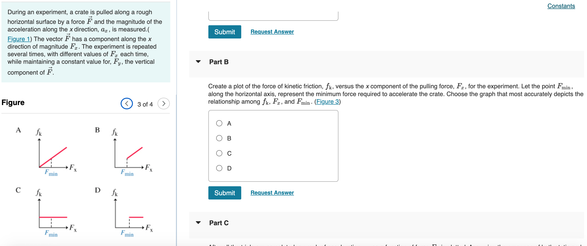 horizontal surface by a force F and the magnitude of the acceleration
