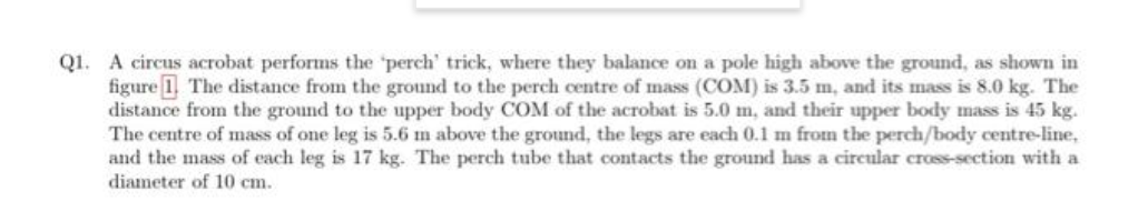 over without toppling? g) The acrobat can correct for shifts in their