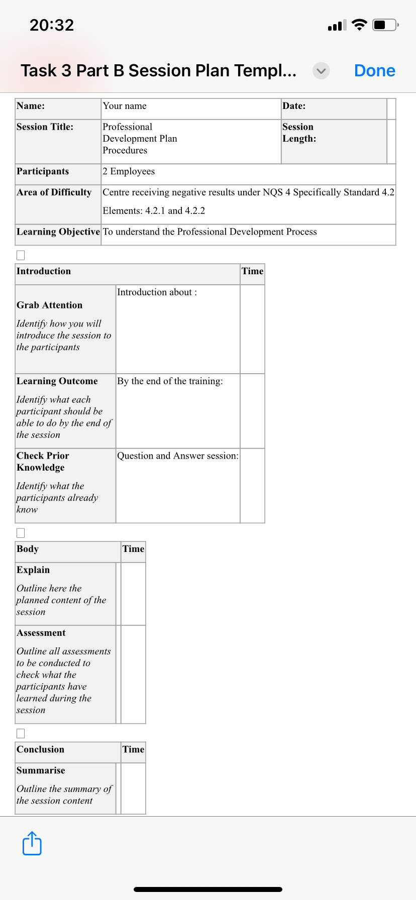 the new requirements and procedures Organise a staff meeting to convey the