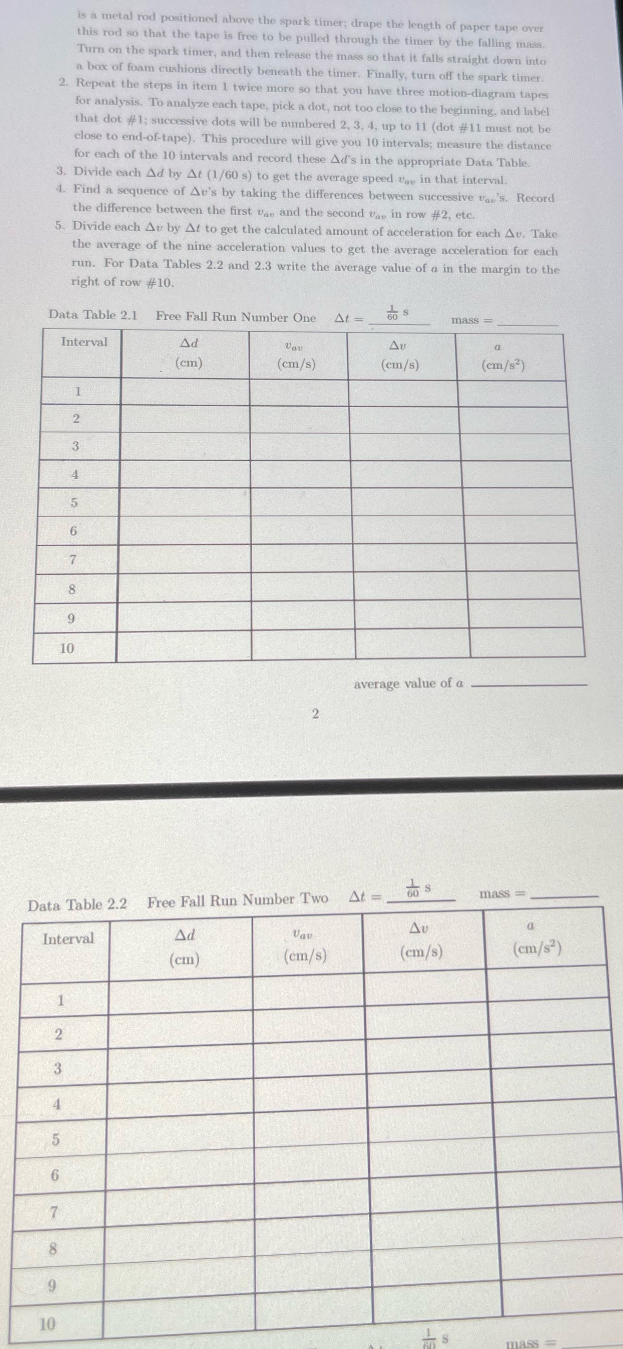 please fill out tables is a metal rod positioned above the spark