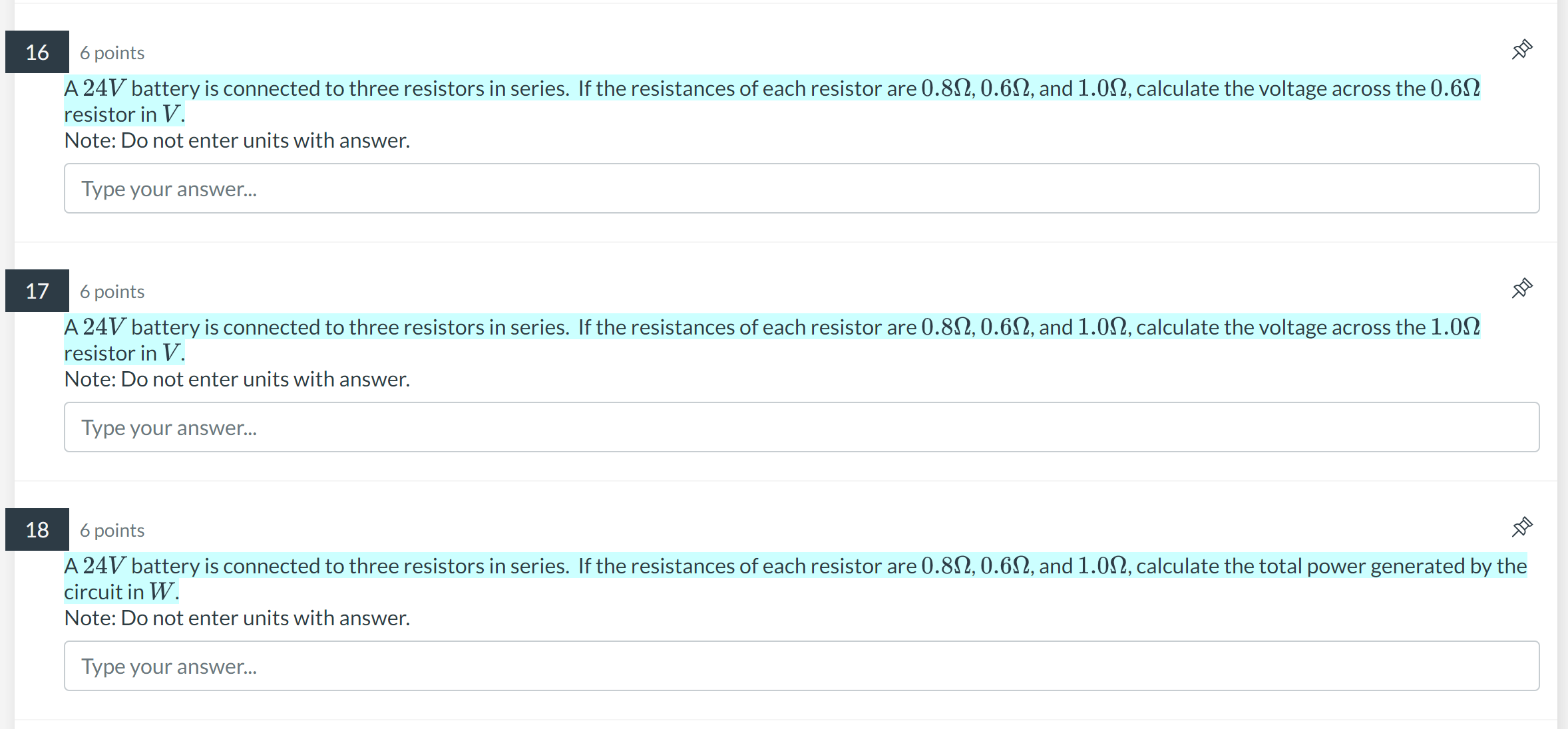 a 69 resistor in series, calculate the voltage across the second resistor
