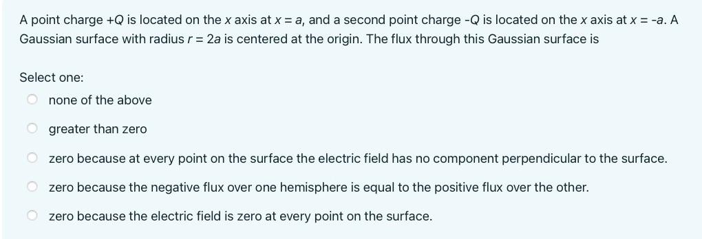  A point charge +0 is located on the x axis at