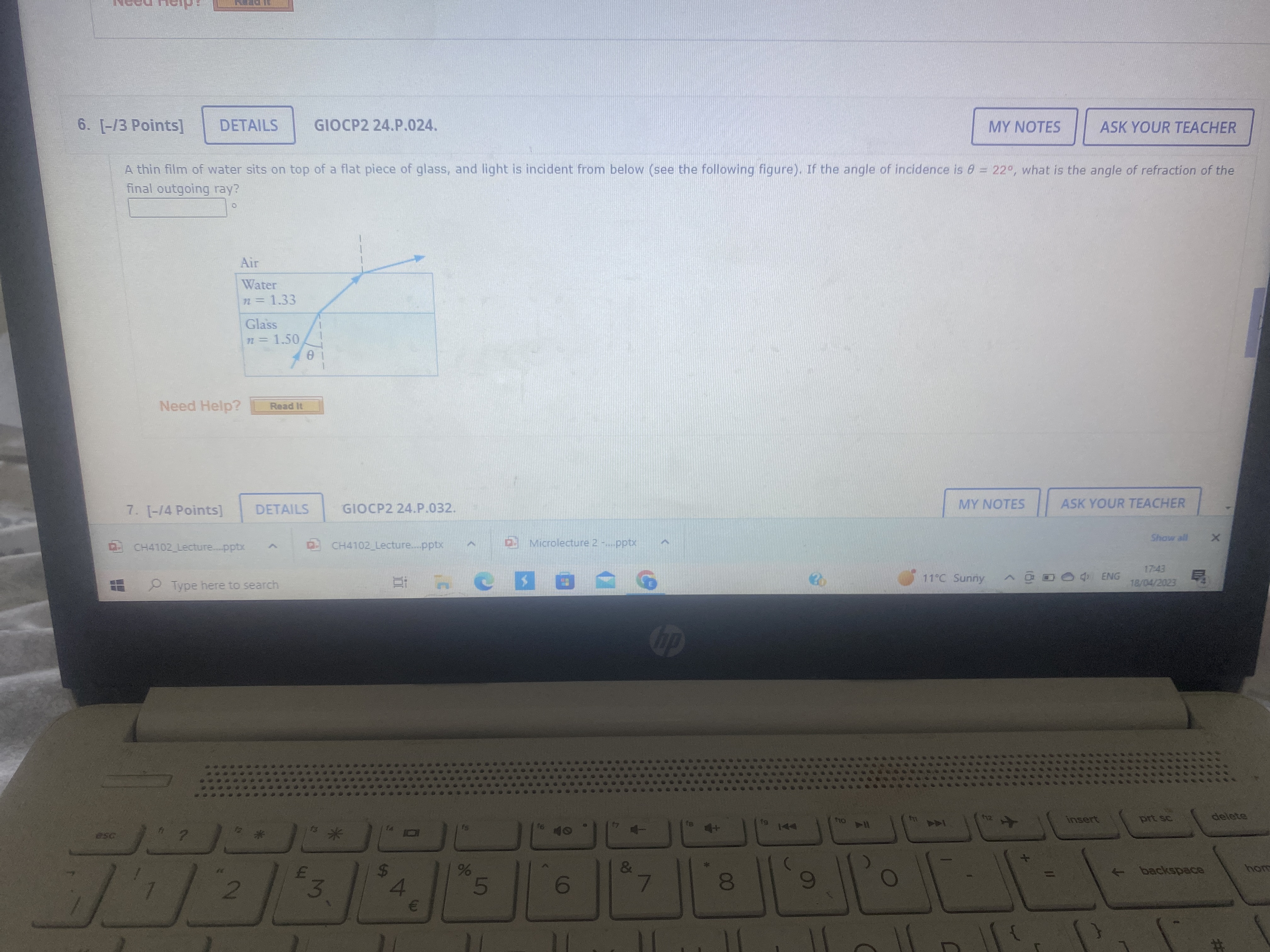  6. [-/3 Points] DETAILS GIOCP2 24.P.024. MY NOTES ASK YOUR TEACHER
