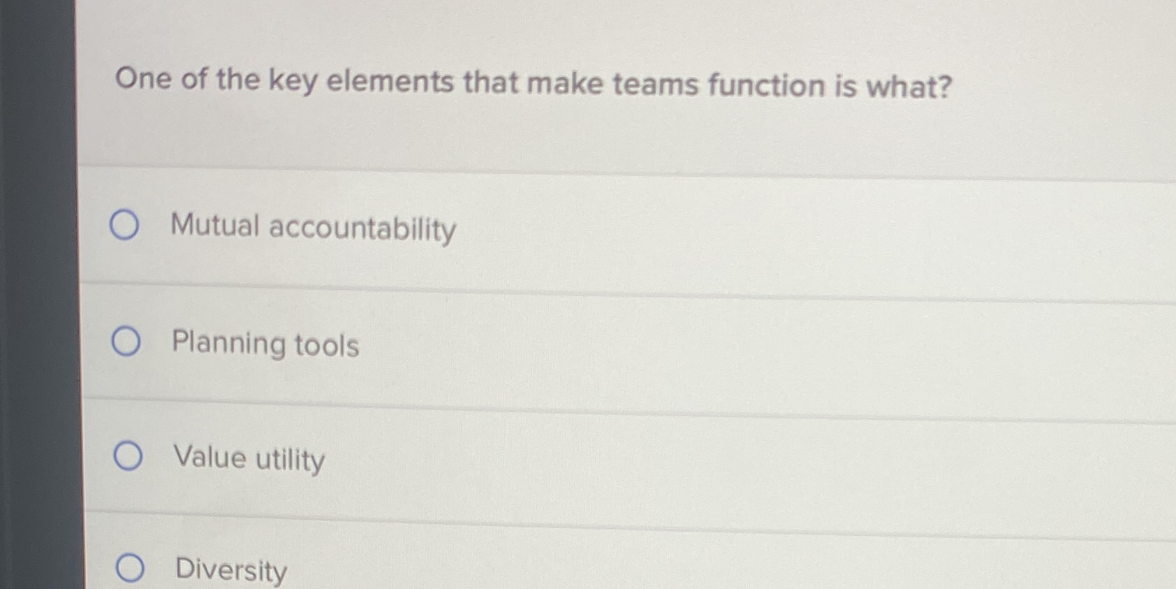  One of the key elements that make teams function is what?