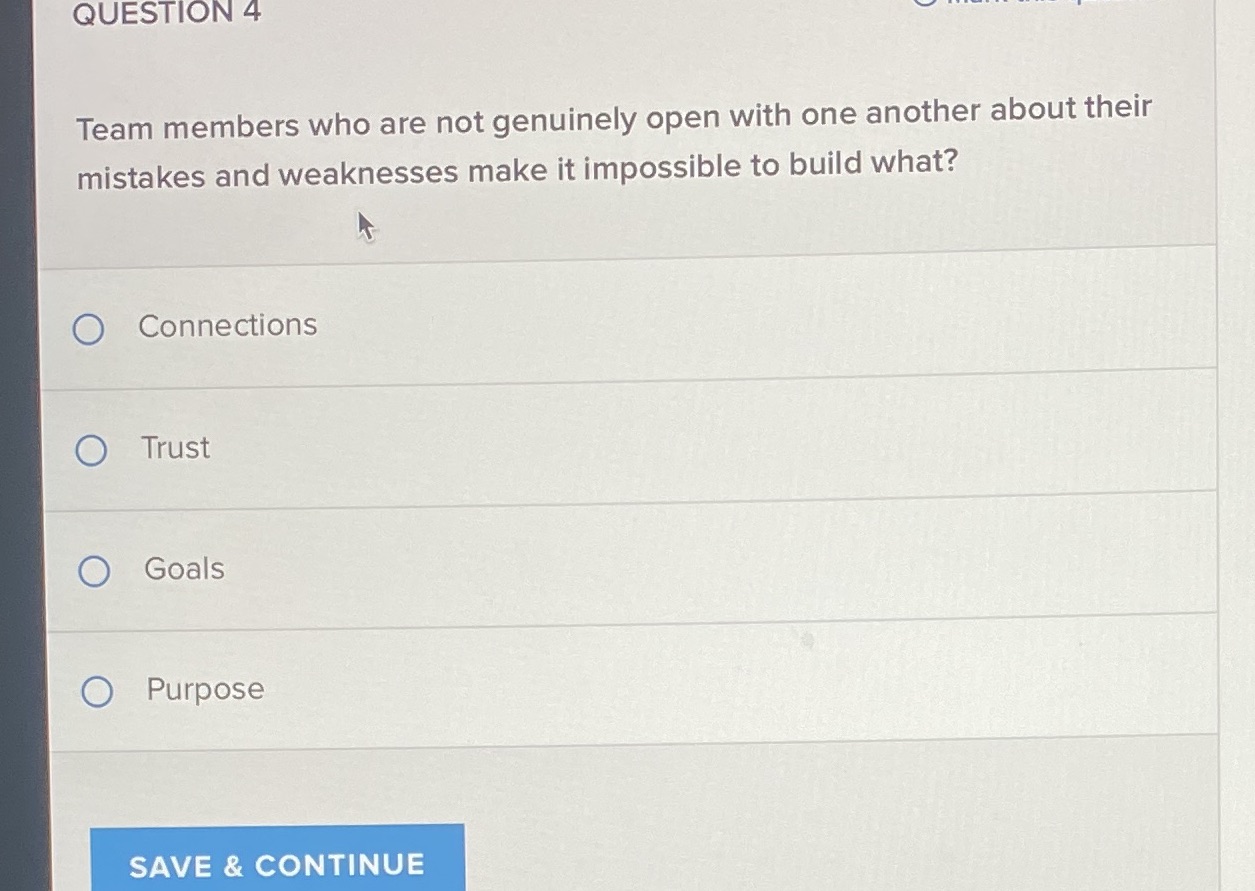 Team members who are not genuinely open with one another about their