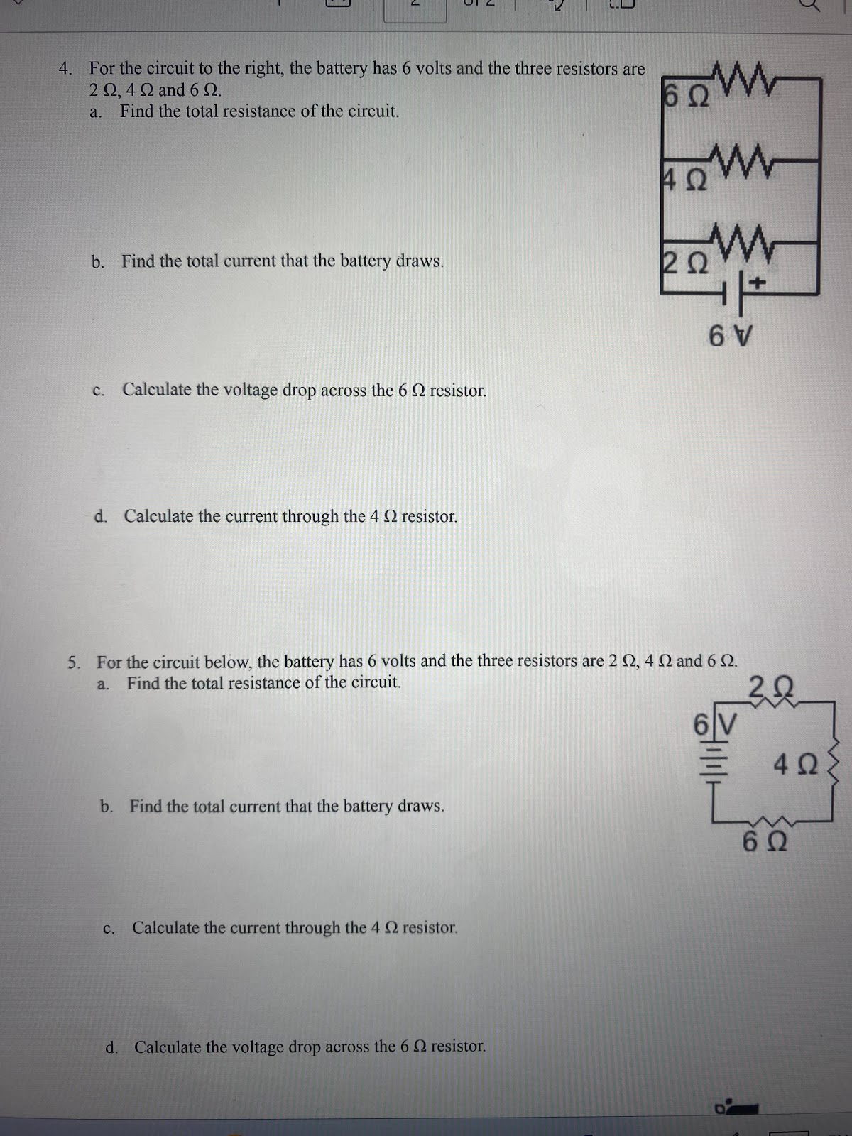 Help 4 . For the circuit to the right, the battery has