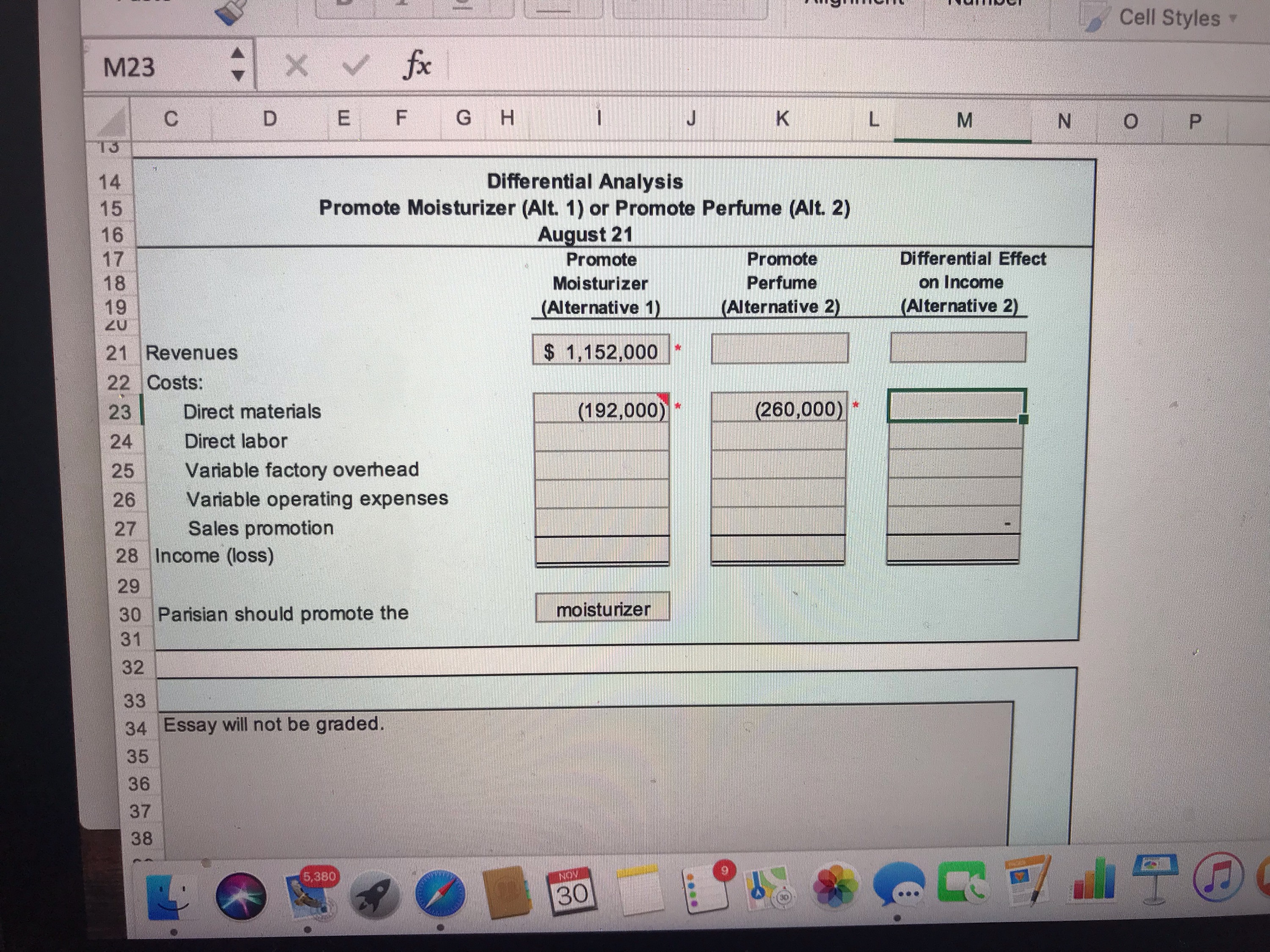 I need help filling in the spreadsheet for this problem \fCell
