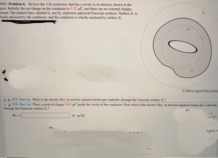  1%) Problem 4: Review the 3-D conductor, that has a cavity
