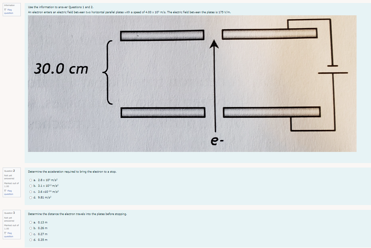  Information Use the information to answer Questions 1 and 2. Flag