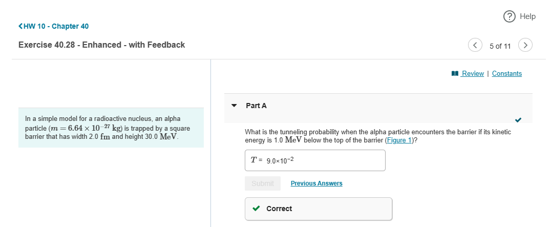 ? Help Review | Constants Part A In a simple model for