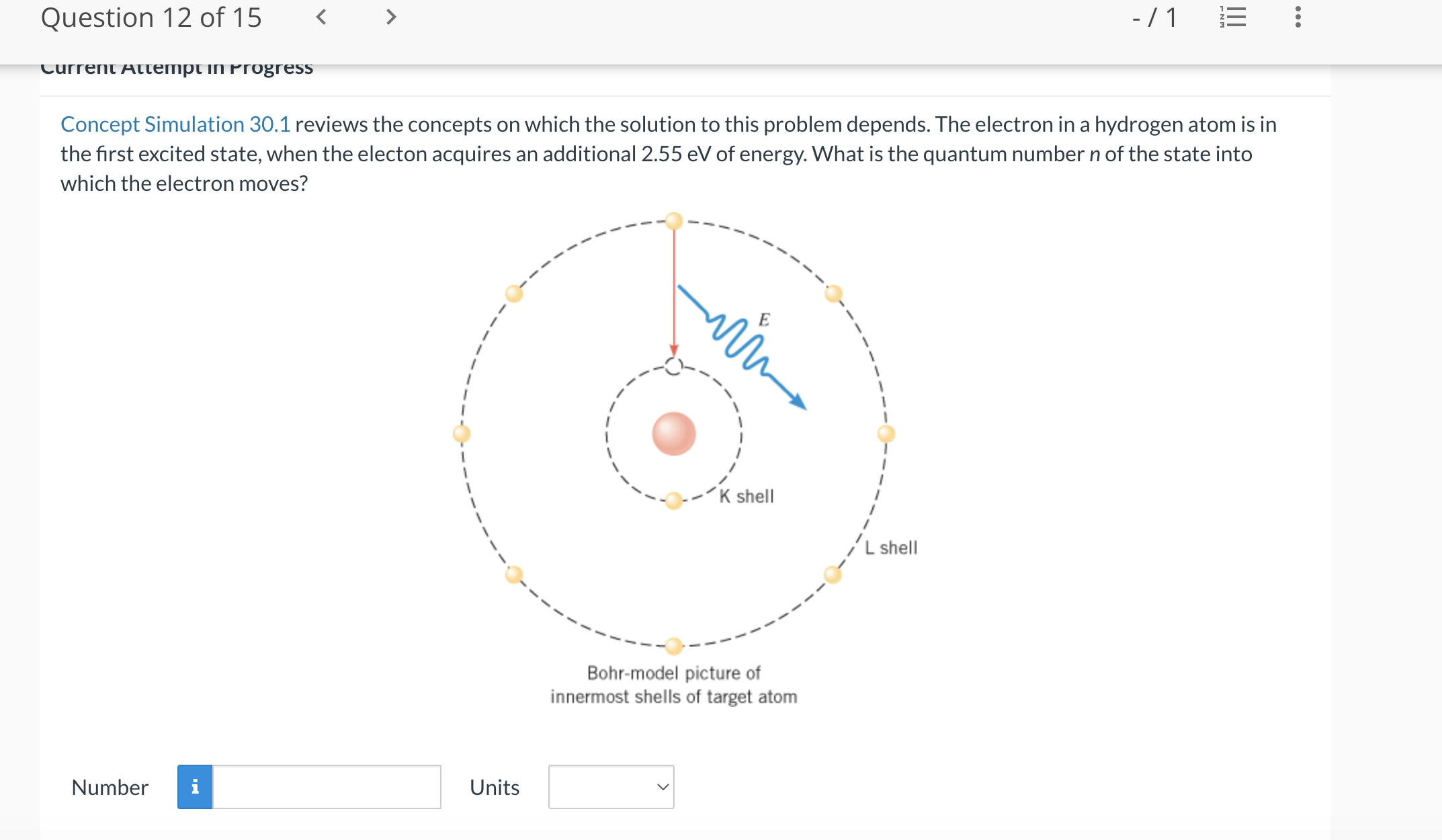 Question 12 of 15 urrent Attempt In rrogres Concept Simulation 30.1 reviews