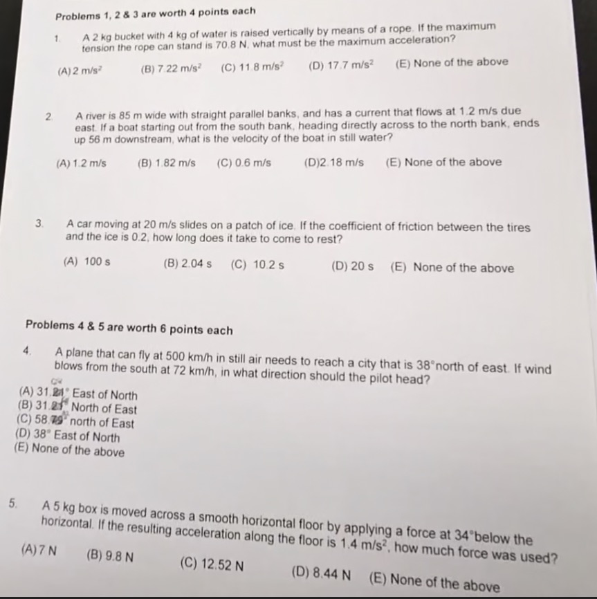 Asap please Problems 1, 2 & 3 are worth 4 points each