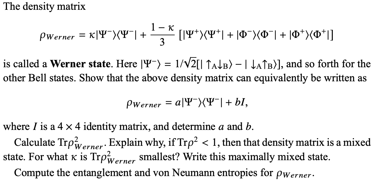  The density matrix 1 - K PWerner = KIT-XP-| + 3