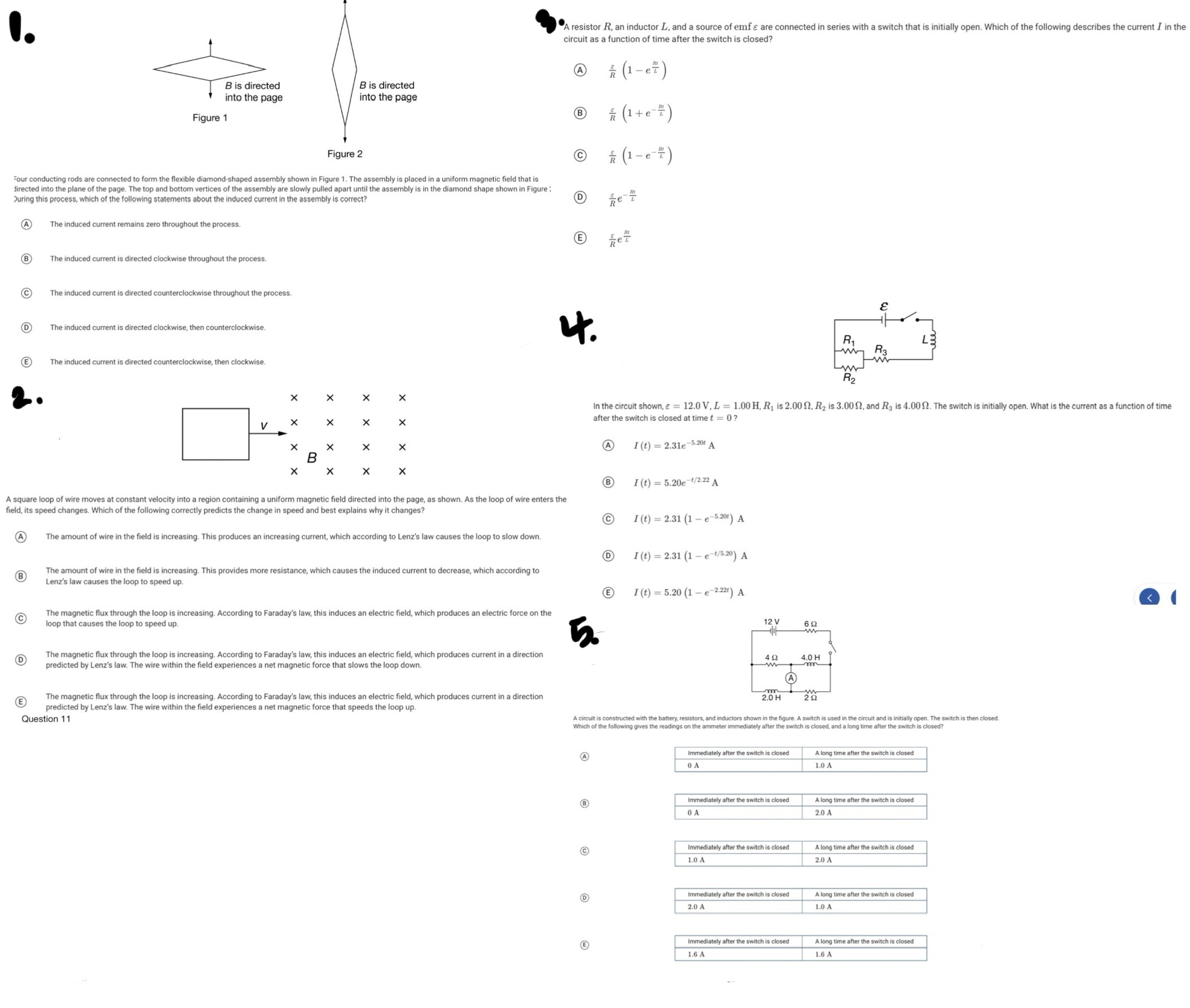 emf & are connected in series with a switch that is initially