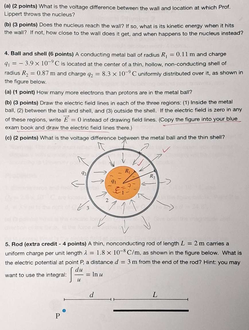 = 24.8. (a) (3 points) What is the electric force on Q,