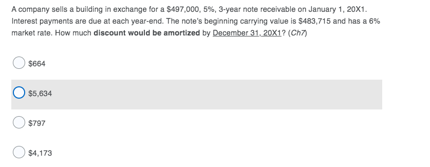 How much discount would be amortized by December 31, 20X1? (Ch7) O
