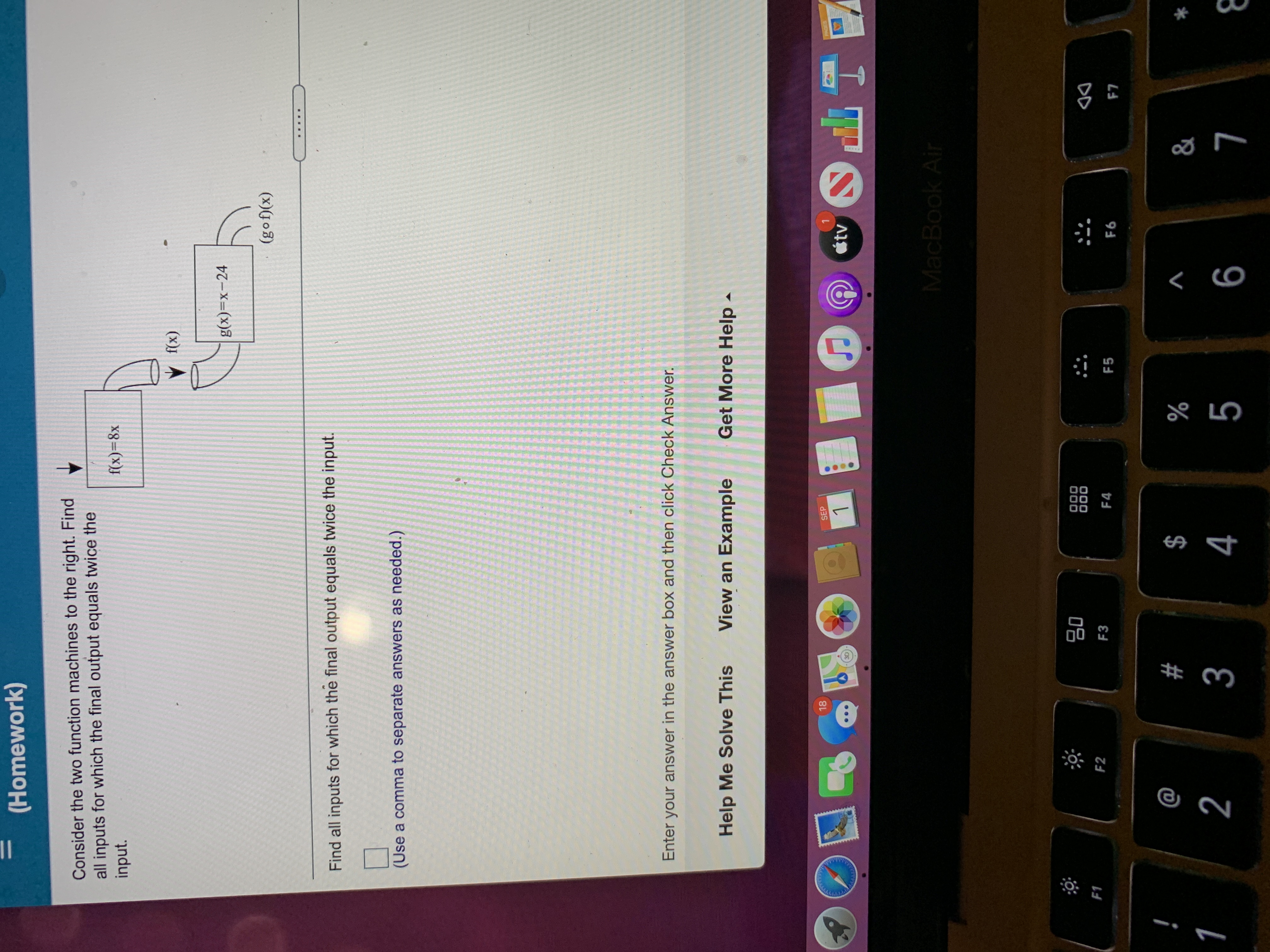  (Homework) Consider the two function machines to the right. Find all