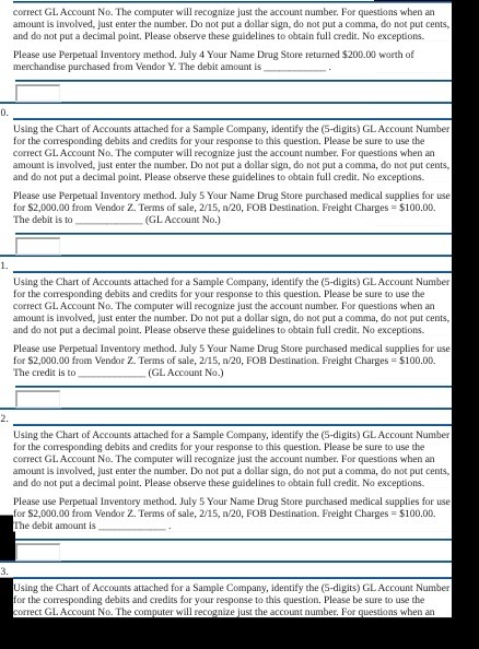 number. For questions when an amount is involved, just enter the number.
