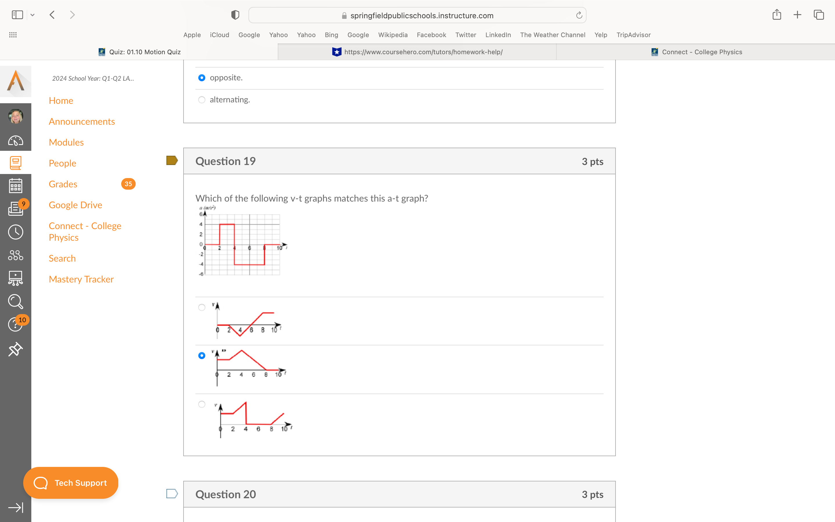 Motion Quiz https://www.coursehero.com/tutors/homework-help/ Connect - College Physics A 2024 School Year: Q1-Q2