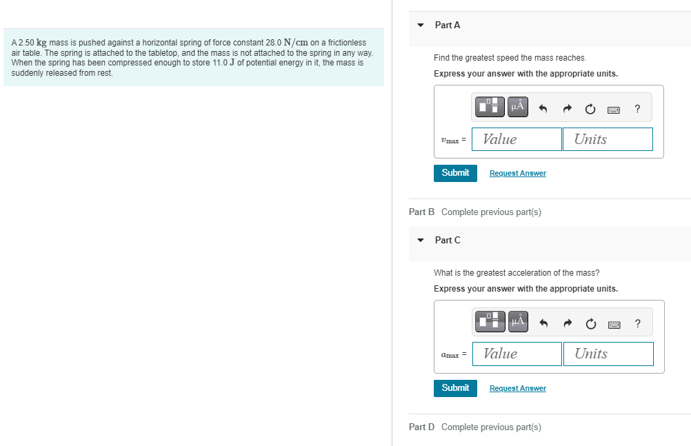 7 Part A To stretch a certain spring by 2.40 cm