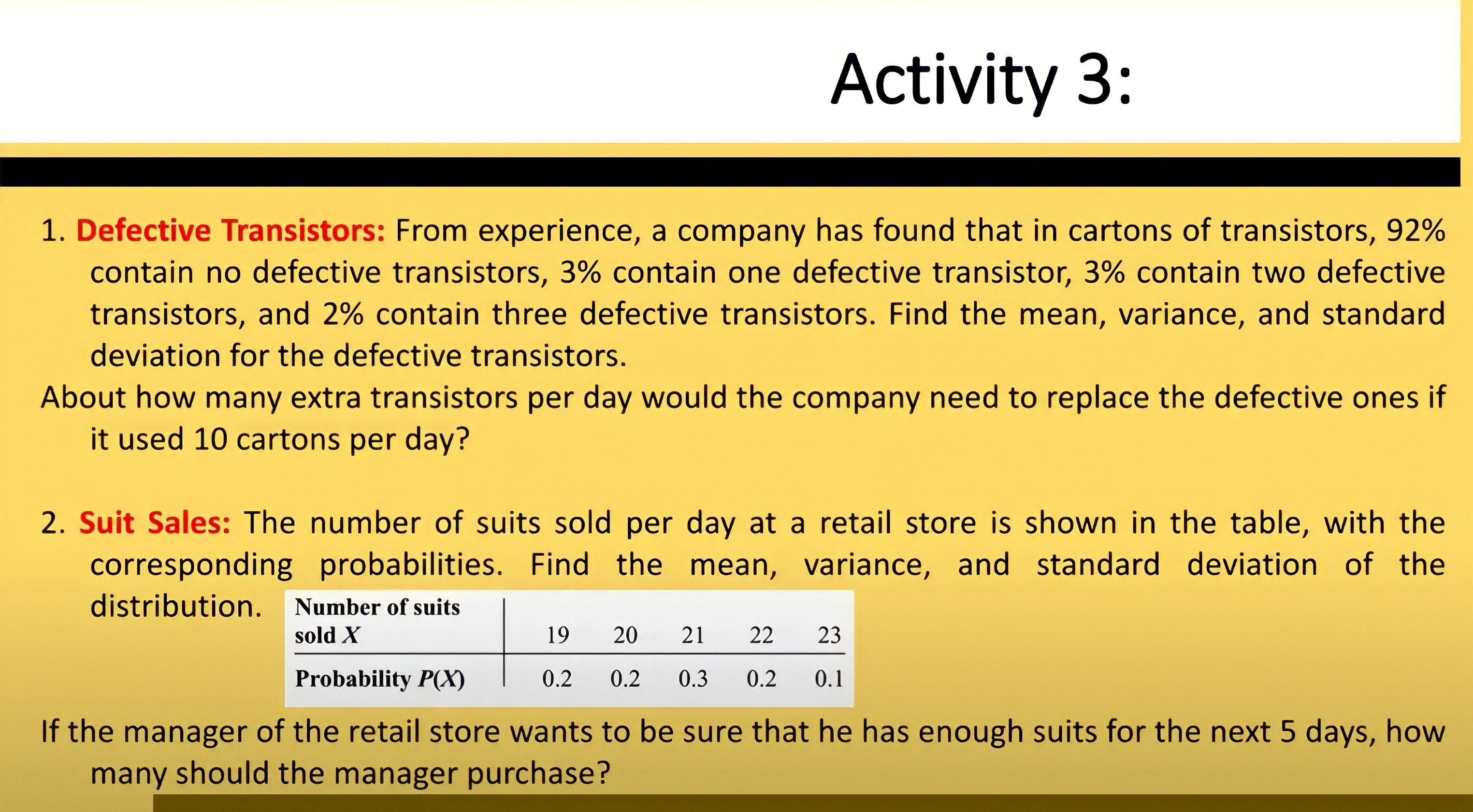 10 10 10 10 10 P(X) 1. X 20 30 40 50