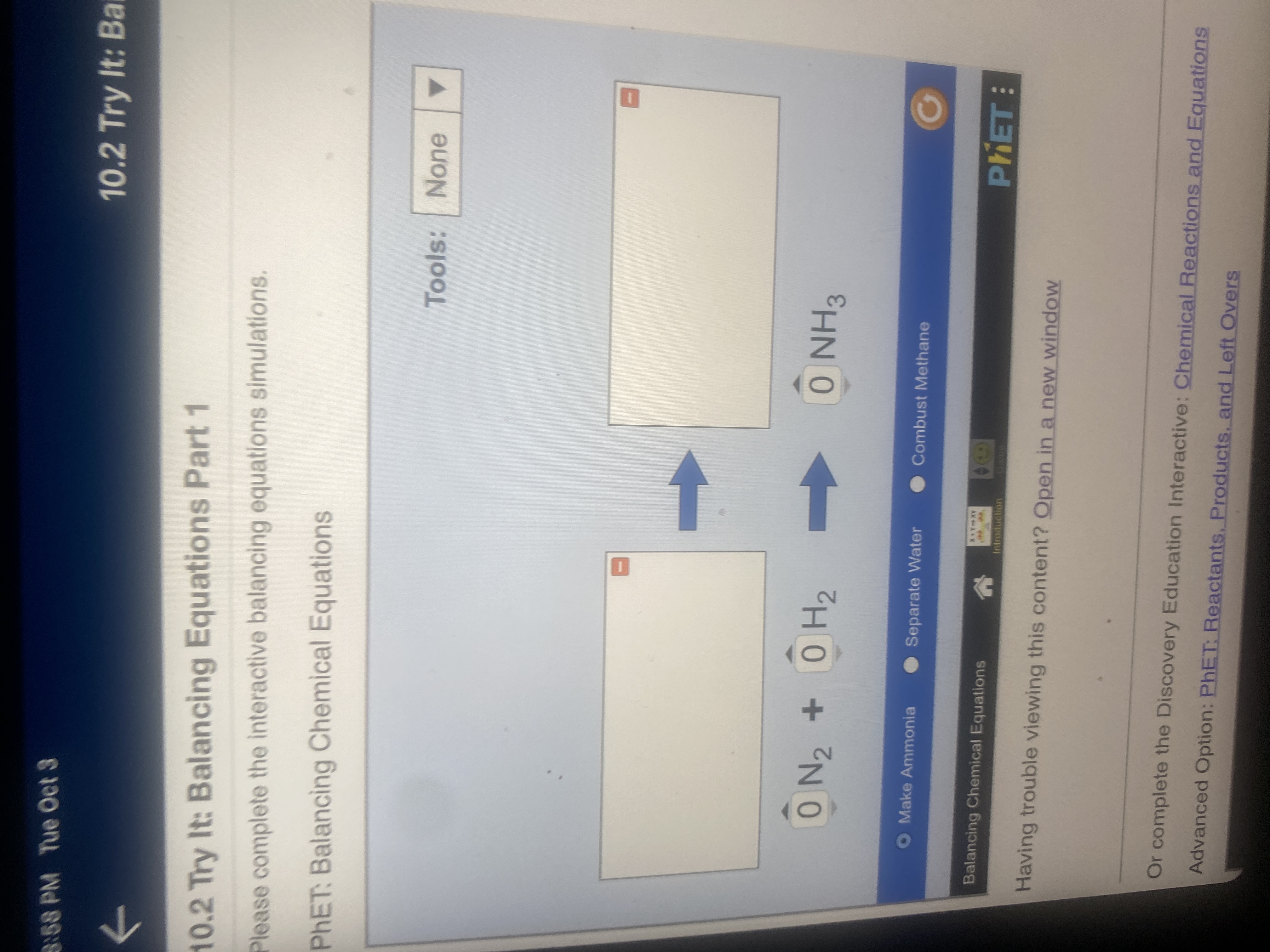 It: Balancing Equations Part 1 Please complete the interactive balancing equations simulations.