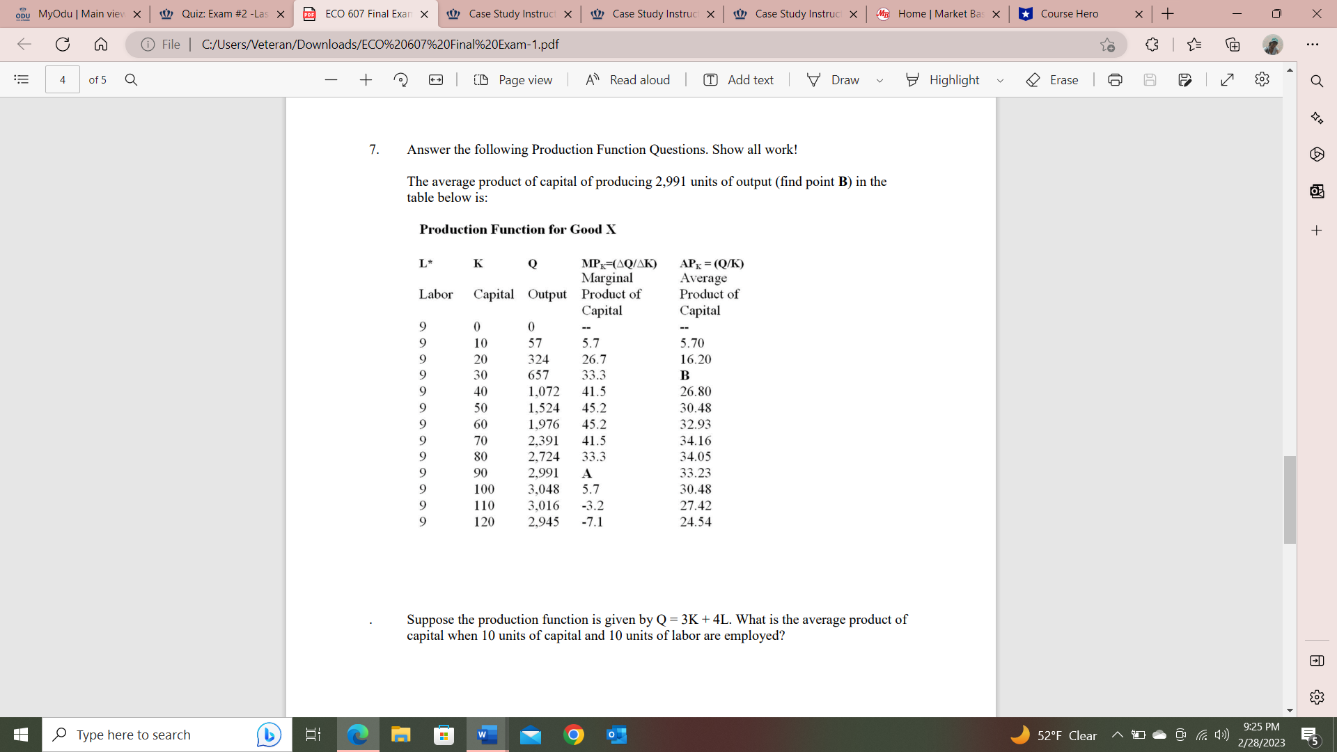 Case Study Instruc X MB Home | Market Bas X * Course