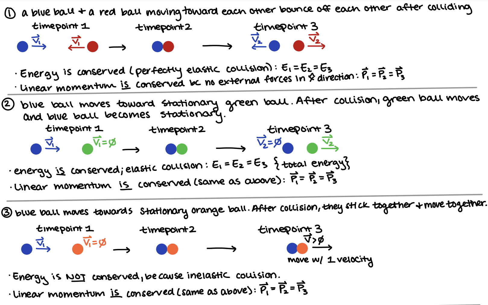  I a blue ball + a red ball moving toward each